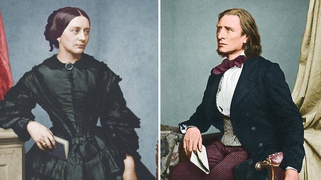 Clara Schumann and Liszt in colour